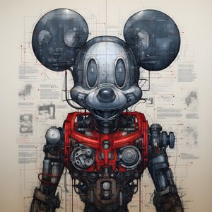 Technische tekeningen van Cyberpunk Mickey Mouse 1