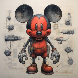 Technische tekeningen van Cyberpunk Mickey Mouse 2