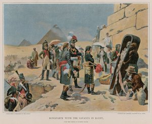 Bonaparte met de geleerden in Egypte