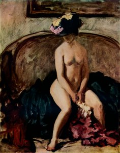 Zittende naakt: De zwarte hoed, c1900