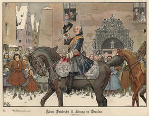 Frederik de Grote betreedt Breslau, 1741