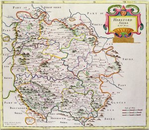 Kaart van Herefordshire, 1695