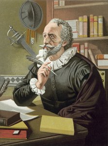 Cervantes in zijn studeerkamer