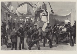 Actieoefening aan boord van HMS Australia