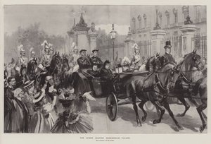 De Koningin verlaat Buckingham Palace