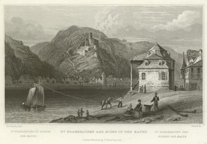 St Goarshausen en ruïnes van de Katze