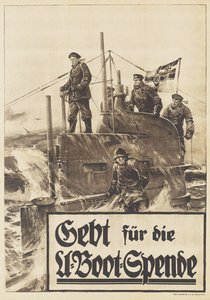 Geef aan de Onderzeeboot Donatie. Poster, 1917
