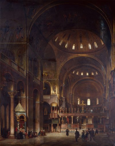 Het Interieur van de Basiliek van San Marco, Venetië door Adolf Seel