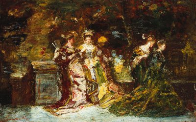 Fête Galante, ca. 1870 door Adolphe Joseph Thomas Monticelli