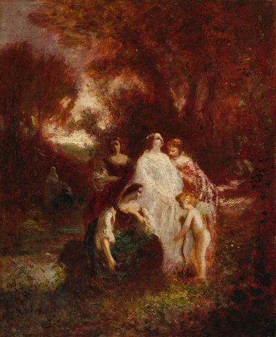 Figuren in het Bos door Adolphe Monticelli