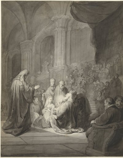 Simeon in de tempel door Aert Schouman