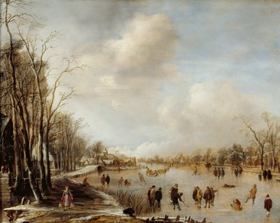 Winterlandschap, 1645 door Aert van der Neer