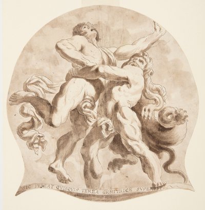 Hercules en Antaeus door After Annibale Carracci