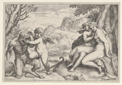 Omnia Vincit Amor door Agostino Carracci