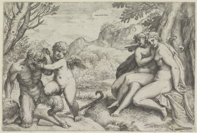 Omnia vincit Amor door Agostino Carracci