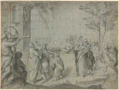 Het offer van Pelias aan Neptunus door Agostino Carracci