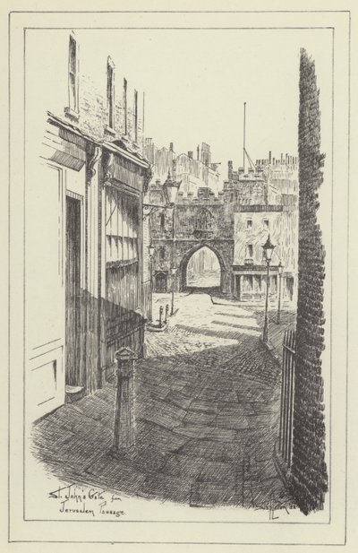 St Johns Gate vanuit Jerusalem Passage door Alan Stapleton