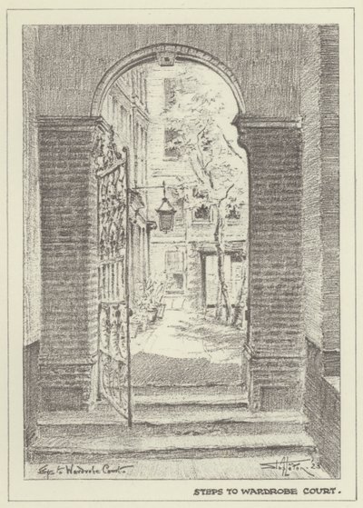 Steps to Wardrobe Court door Alan Stapleton