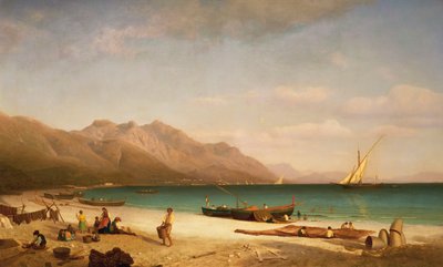 Baai van Salerno, 1858 door Albert Bierstadt