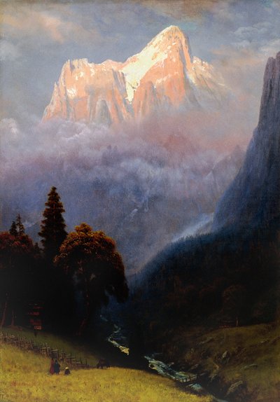 Storm in de Alpen, c.1856 door Albert Bierstadt