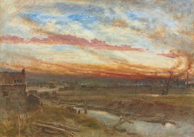 Een zonsondergang in de industriële districten door Albert Goodwin