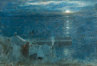 Maanopkomst Clovelly door Albert Goodwin