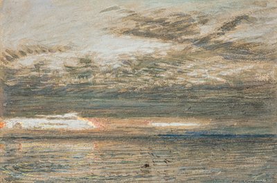 Zonsondergang boven de zee door Albert Goodwin