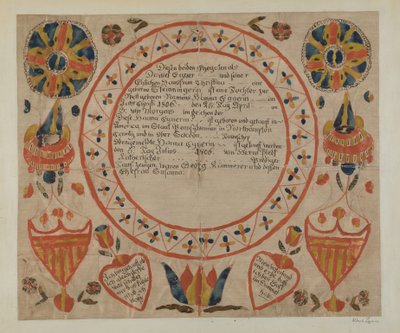 Pa. Duitse Fraktur door Albert Levone