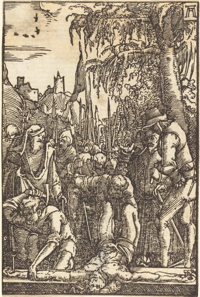 Christus aan het kruis genageld door Albrecht Altdorfer