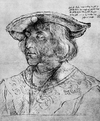 Kaiser Maximiliaan I, 1518 door Albrecht Dürer