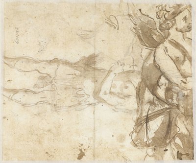 Staande Amor, met boog door Alessandro Casolani (attributed to)