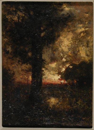 Landschap met figuur, ca. 1890 door Alexander Helwig Wyant