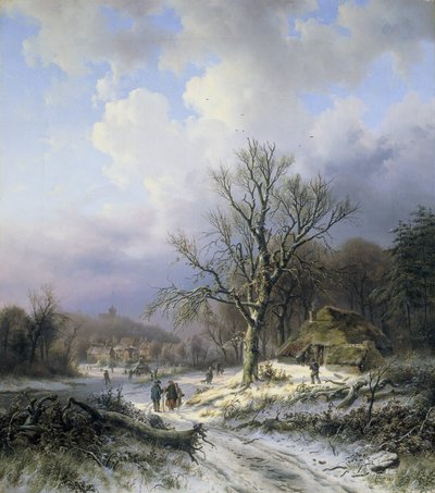 Sneeuwlandschap door Alexander Joseph Daiwaille