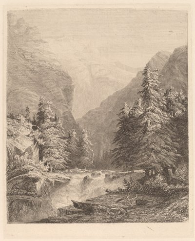 Bergwaterval door Alexandre Calame