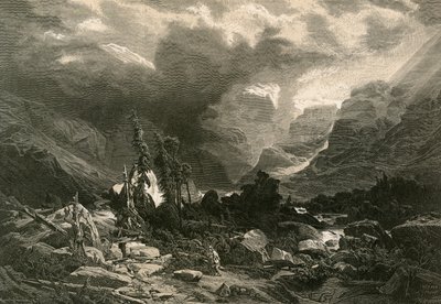 Storm in het Haslithal, Berner Oberland door Alexandre Calame