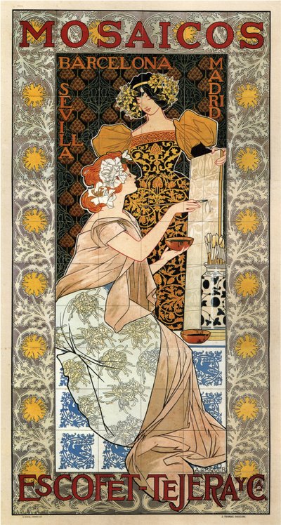 Mosaicos Escofet-Tejera reclameposter, 1900 door Alexandre de Riquer