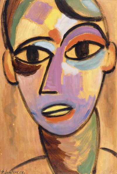 Mystiek Hoofd: Jongeling I, ca. 1917 door Alexej von Jawlensky