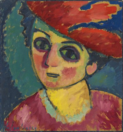 Rode hoed door Alexej von Jawlensky