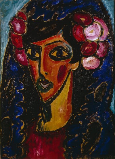 De Blauwe Mantilla, 1913 door Alexej von Jawlensky