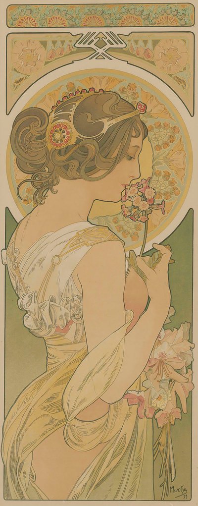 La primevère door Alfons Marie Mucha