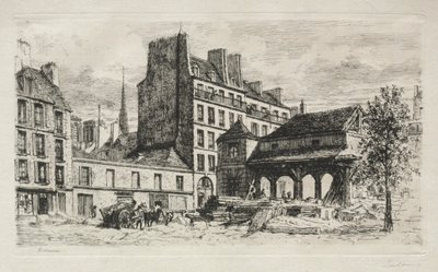 Kalvermarkt in sloop door Alfred Alexandre Delauney