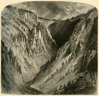 Cañon van de Yellowstone, 1872 door Alfred Harral