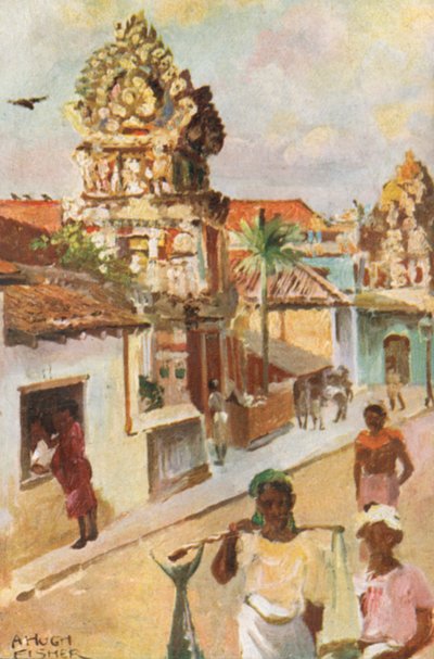 Hindoeïstische tempels, Colombo door Alfred Hugh Fisher