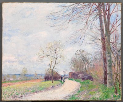 Le Chemin des Buttes (in de lente) door Alfred Sisley