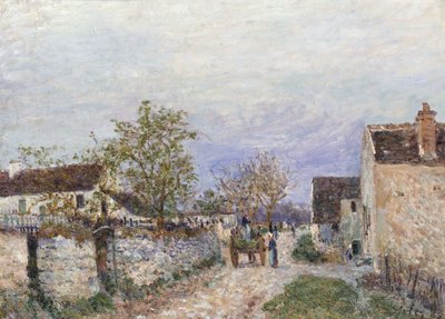 Rue a Veneux door Alfred Sisley