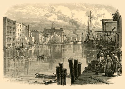 Milwaukee River, bij Milwaukee, 1874 door Alfred Rudolph Waud