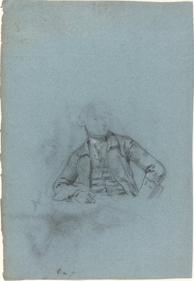 Studie van een Zittende Man (recto) door Allan Ramsay