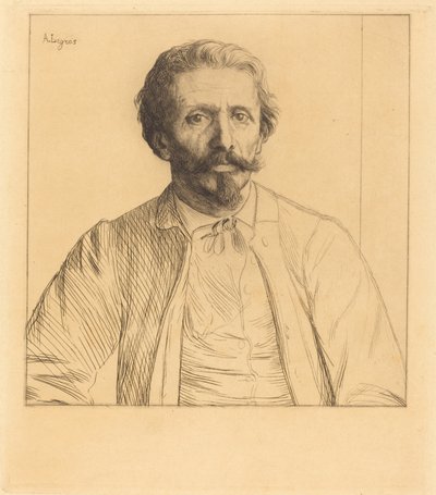 Auguste Delatre door Alphonse Legros