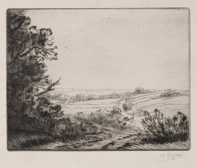 Landschap door Alphonse Legros