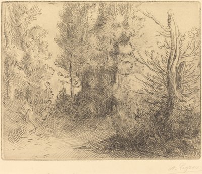 Landschap: Bij Chailleux door Alphonse Legros